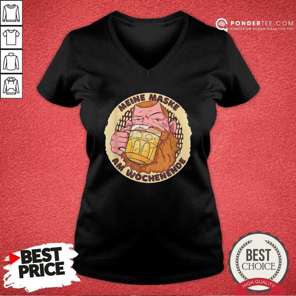 Meine Maske Am Wochenende Beer Mask V-neck - Desisn By Pondertee.com