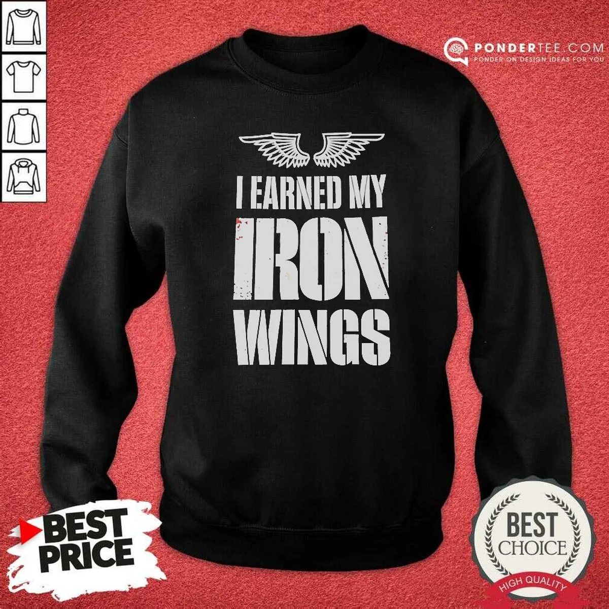 Official I Earned My Iron Wings Aviation Pilot Sweatshirt