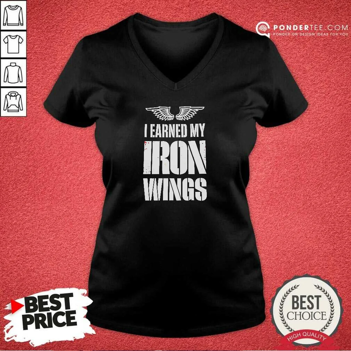 Official I Earned My Iron Wings V-Neck Shirt Official I Earned My Iron Wings V-Neck Shirt
