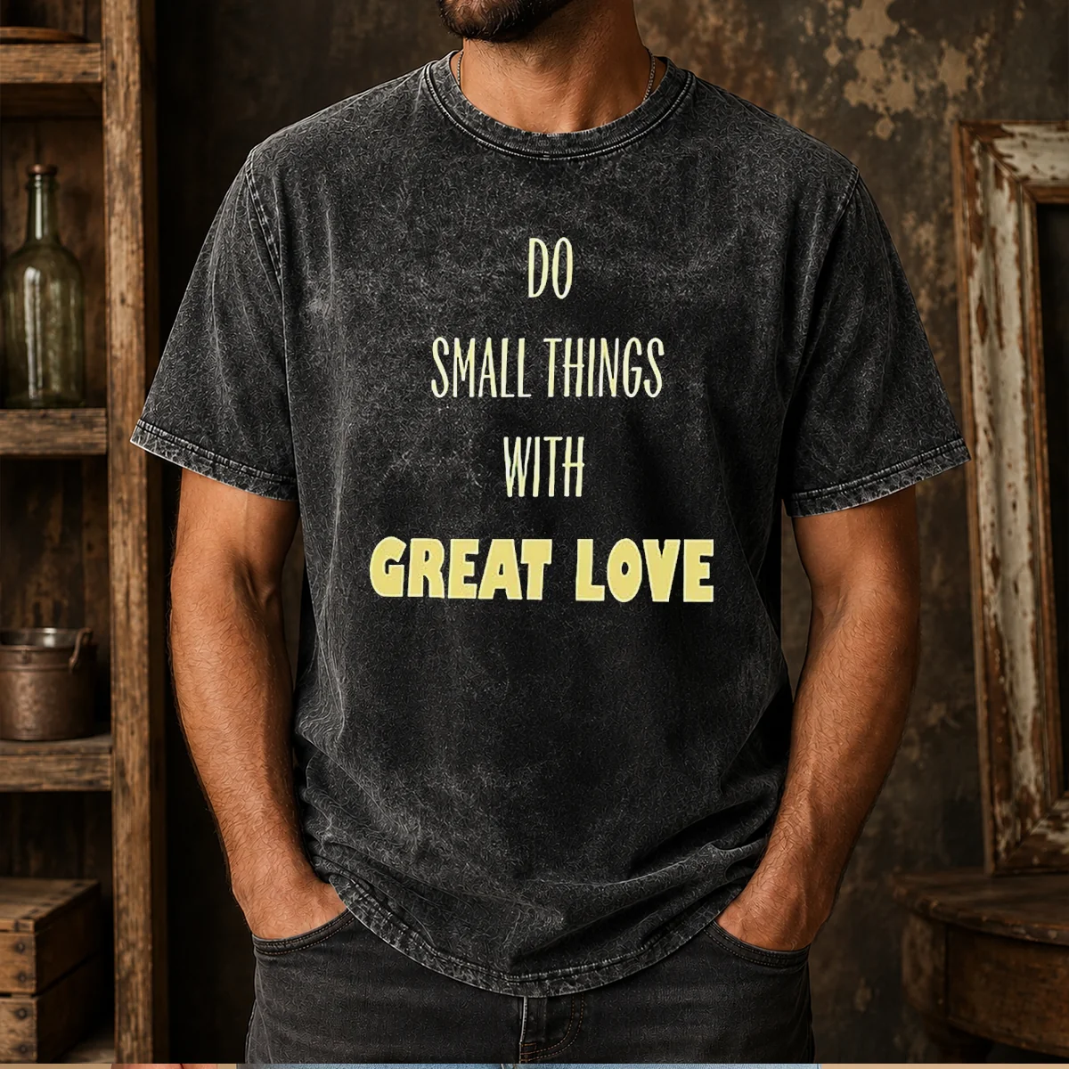 Good Do Small Things With Great Love Washed T-Shirt
