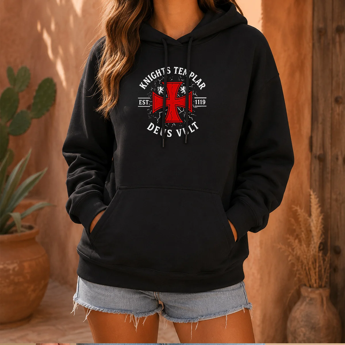 Hot Knights Templar Est 1119 Deus Vult Crusader Hoodie