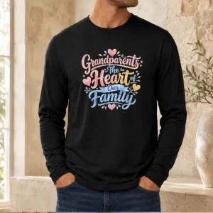 Nice Grandparents Day Heart Of Our Family Watercolor Long Sleeve Shirt