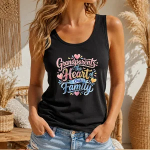 Nice Grandparents Day Heart Of Our Family Watercolor Tank Top
