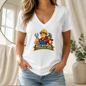 Nice Original Labor Day Pride Pixel Worker Tee V-Neck Shirt