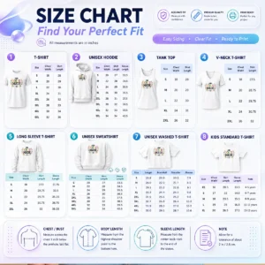 Size chart for Original Nationals Hbcu Night with measurements in inches and centimeters