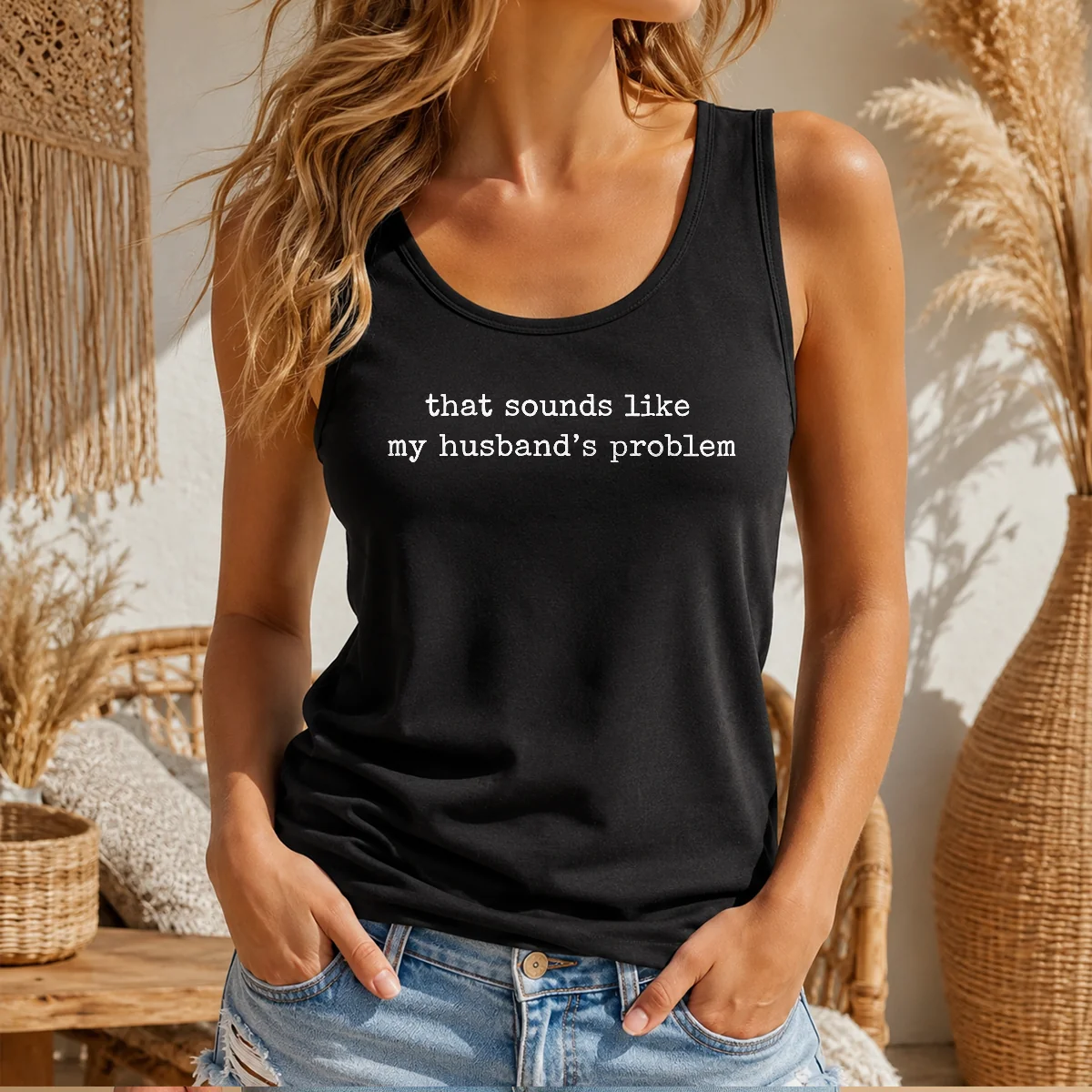 Original That Sounds Like My Husband'S Problem Tank Top