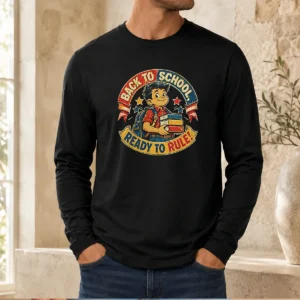 Pretty Back To School Ready To Rule Retro Distressed Long Sleeve Shirt