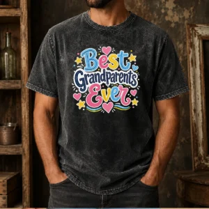 Pretty Nice Best Grandparents Ever Doodle Washed T-Shirt