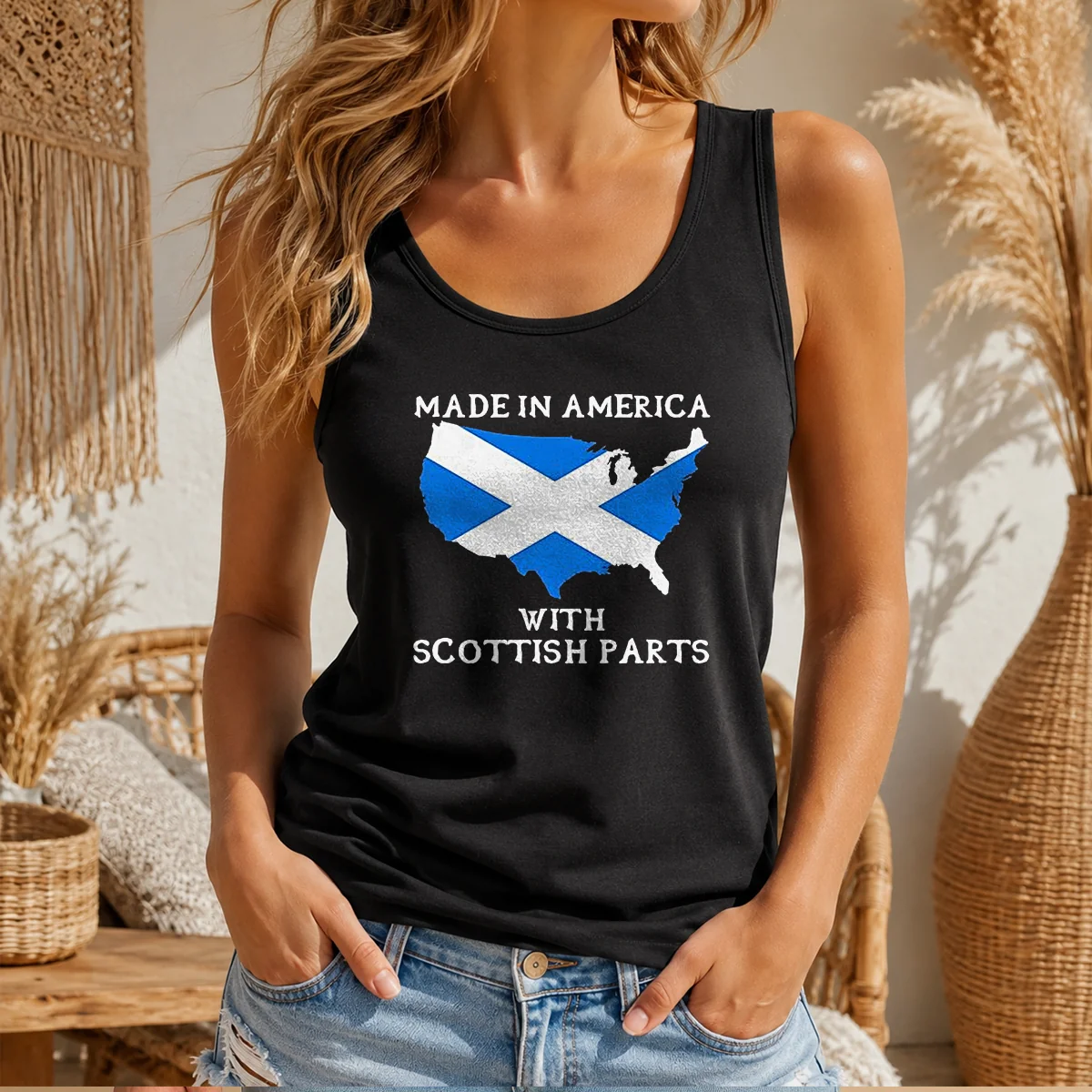 Pretty Scottish Heritage Made In America With Scottish Parts Tank Top