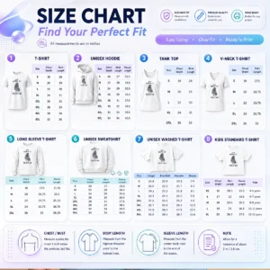 Size chart for Funny Just Wing It Trust Me Cute Pigeon Bird with measurements in inches and cm to help choose the right fit