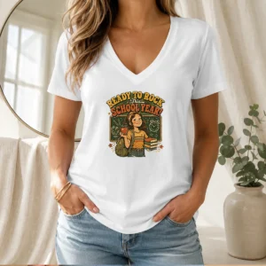 Hot Awesome Back To School Vintage Student Pride V-Neck Shirt
