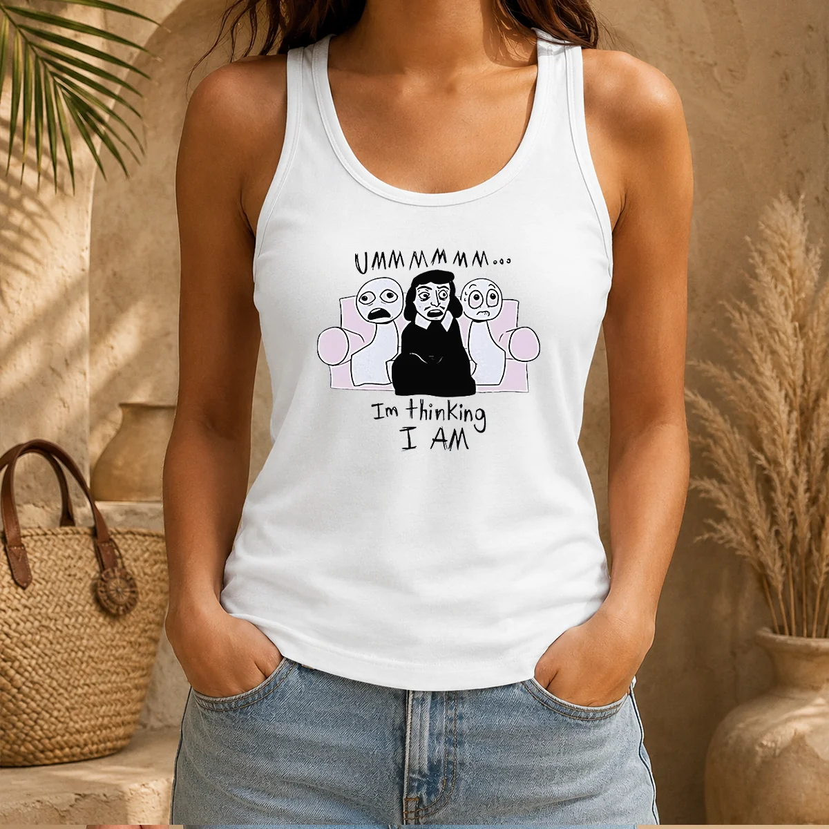 Nice René Descartes Ummmm Im Thinking I Am Meme Tank Top