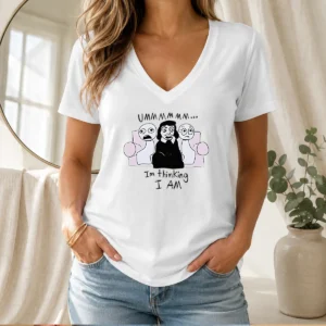 Nice René Descartes Ummmm Im Thinking I Am Meme V-Neck Shirt