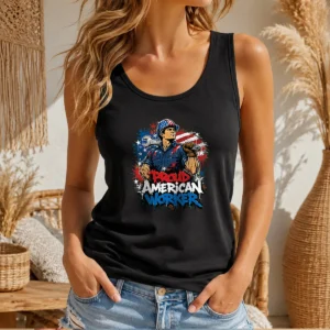 Official Good American Labour Day Proud Worker Graffiti Tank Top