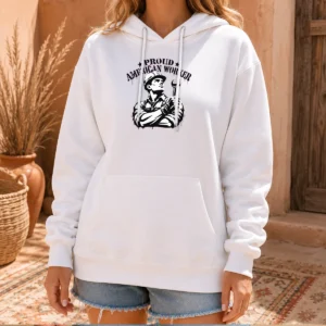 Official Pretty Labour Day Proud American Worker Stencil Hoodie