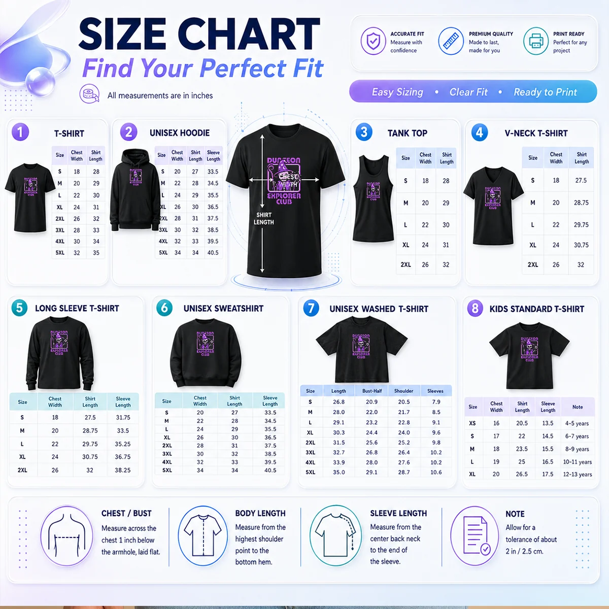 Original RPG Mage Skull Size Chart Size chart for Original RPG Mage Skull with measurements in inches and cm to help choose the right fit