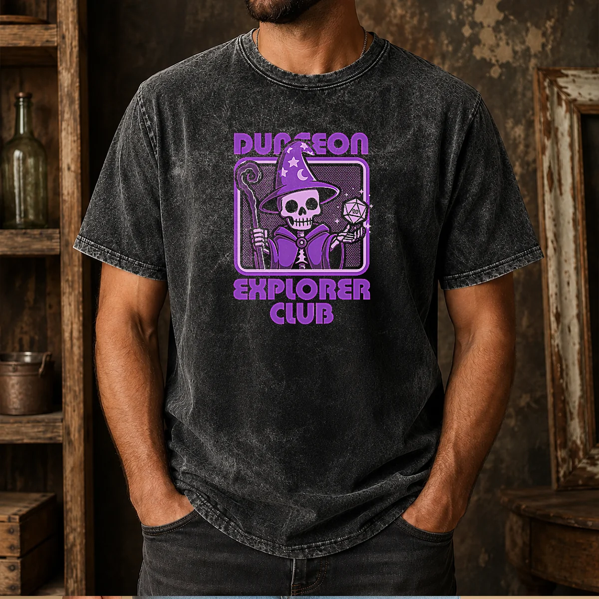 Original RPG Mage Skull Washed T-Shirt