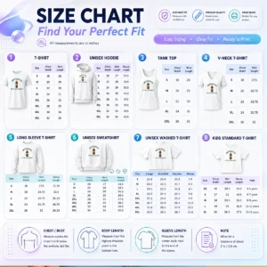 Size chart for Premium Wussup It'S Chamoy Mexican Candy Spicy Sauce with measurements in inches and cm to help choose the right fit