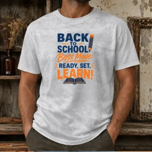 Pretty Premium Back To School Boss Mode Minimalist Typography Washed T-Shirt